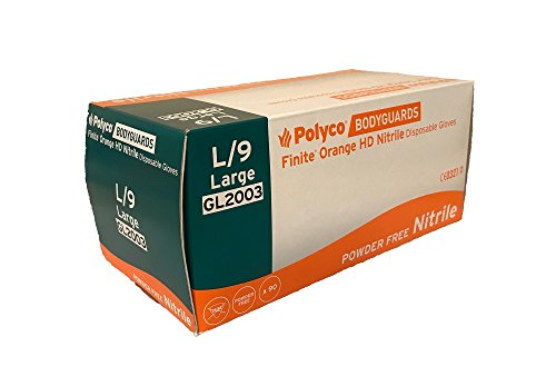 Preisvergleich Produktbild Bodyguards GL2003 Endliche, Orange HD Nitril Einweg Handschuhe – Box x 90
