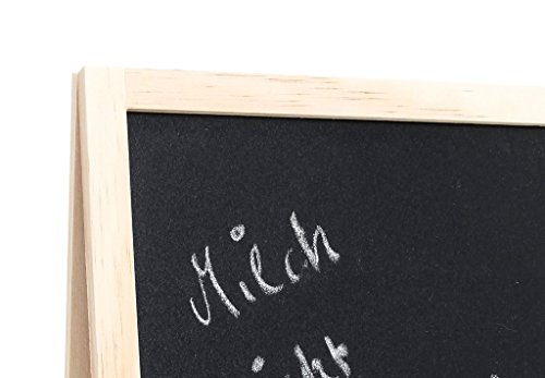 Memotafel Standtafel inkl. Kreide – Memoboard Tafel aus Holz in braun – Notizen Kreidetafel Küchentafel - 2