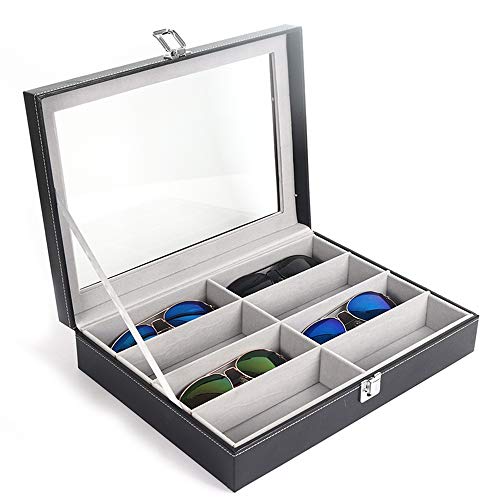 Preisvergleich Produktbild Wanlianer Brille Organizer Vitrine Damen Leder Multifunktions-Sonnenbrille Aufbewahrungstasche, mehrere Gläser Gläser Vitrine Brillenetui