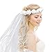 Produktbild Savita Bachelorette Party Schleier Blumen Krone Brautschleier Weißer Hochzeit Schleier für Mädchen Junggesellinnenabschied Geschenk für Brautjungfer