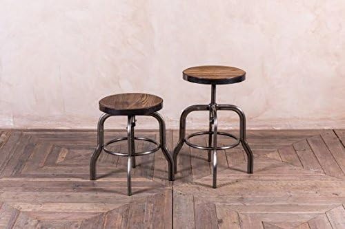Peppermill Interiors LOW MACHINIST STYLE STOOLS GUNMETAL OR BLACK ADJUSTABLE VINTAGE STYLE BAR STOOL (Gunmetal)