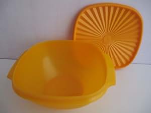 TUPPERWARE COUVERCLE SALADIER Soleil Boite Orange 19 x 19 cm Vintage Ancien EUR 5,90 - FR
