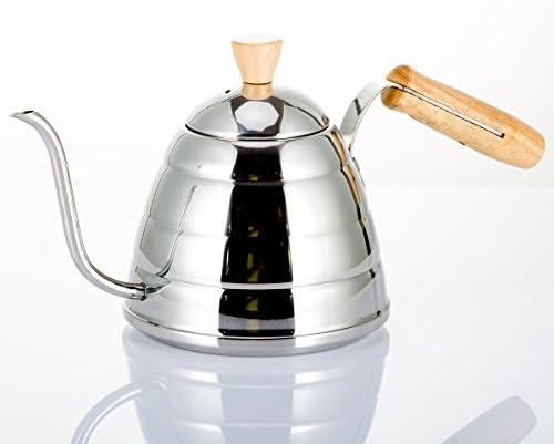 Stainless Steel Handmade Coffee Pot 900ml Wooden Handle American Kettle Bottle Frozen Throttle Bubble Hot Kettle