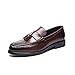 Produktbild Men Leather Formal Loafers Korean Version Tassels Slip-On Driver Dress Loafers Pointed Toe Moccasin Wedding Shoes Brown 6
