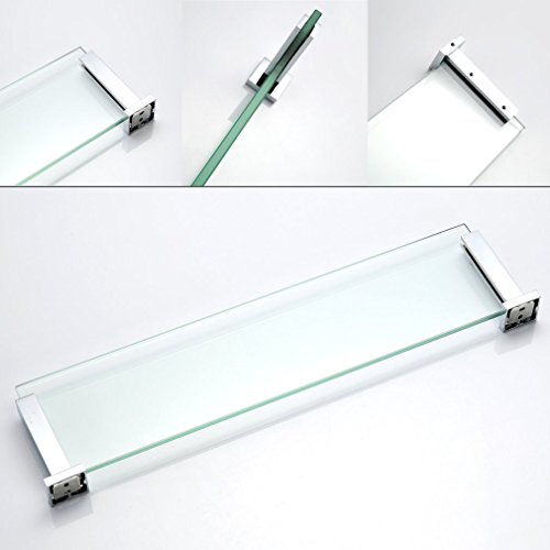 Kinse® Glas Wandregal Glasablage Glasregal Badregal Wandhalter Duschablage Badzimmer - 4