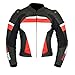 Produktbild Pure echtes Leder Herren Motorrad Racing Jacket und Motorcylce Racing Sport Heavy Duty Coat - Minot (Schulter Design (rot, schwarz & weiß) Gr. Medium, rot