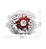 Sucastle® 52.8CMx38CM PVC DIY 3D Wanduhren Modern Design Acryl Wanduhren Wandtattoo Dekoration fürs Wohnzimmer Kinderzimmer Nostalgie Wanduhr ohne Tickgeräusche Wanduhr Europäische Vintage Handarbeit 3D Dekorative Zahnrad aus Holz