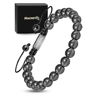 Magnetrx® Magnetic Hematite Bracelet – Max Strength Magnetic Stones – Beaded Magnetic Bracelets For Men And Women (classic 8mm Bead)