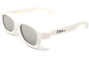 ULTRABYEASYPEASYSTORE Ultra 1 x White Childrens Passive 3D Glasses Kids for Use with all Passive TVs Cinema Projectors and RealD Films Movies Circular Polarised 3D Glasses Passive Kids Movies Cinema 3D Glasses