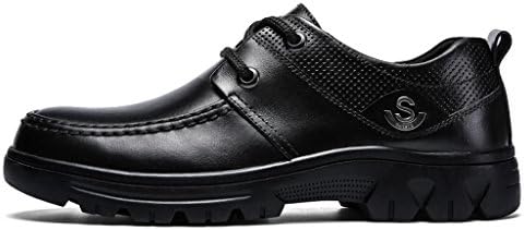 FADACAI Men's casual shoes Driving shoes Work shoes Business leather shoes Lnside thickening shoes Invisible high-heel , black , 45