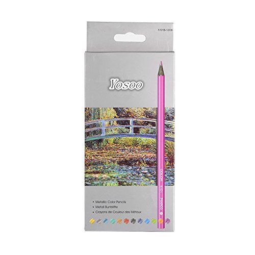 Yosoo ungiftig Buntstifte 12-Farben Colour Pencils Farbstifte Professionelle Zeichnung Bleistifte für Kinder Malerei - 2