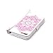 Lomogo [Windbell Embossing] 5.5" iPhone 7 Plus / iPhone 8 Plus Leather Wallet Case with Kickstand Card Holder Magnetic Closure Shockproof Flip Case Cover for iPhone 7 Plus / 8 Plus (5.5-inch) (White-Pink)