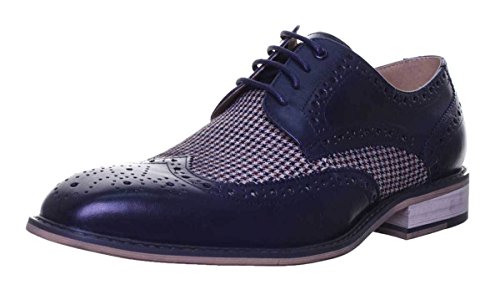 Gerard Mens Smart Check Tweed Chisel Toe Leather Hand Made Lace up
