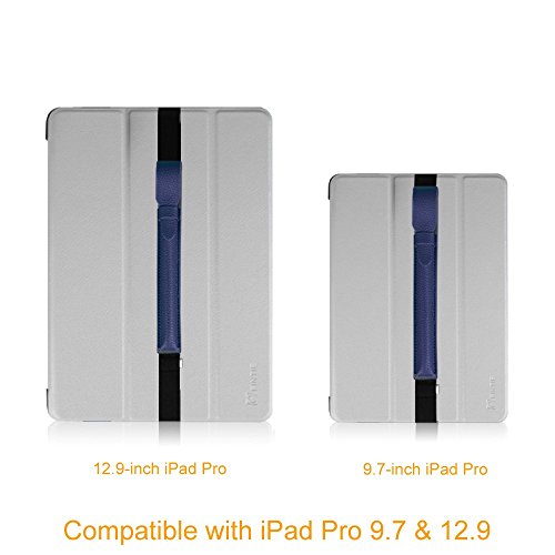 Fintie Apple Pencil Halter – Premium Kunstleder Hülle mit USB-Adapter-Tasche, kompatibel mit iPad Pro 9,7, iPad Pro 10.5 & iPad Pro 12.9 Schutzhüllen, Marineblau - 6