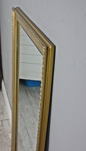 elbmöbel 100x50cm Spiegel gold Landhaus Holz Wandspiegel barock Badspiegel Standspiegel - 5