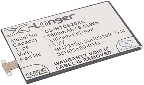 PDA, Smartphone Battery Li-Polymer 1800 mAh/6.66 wh 3.7 V Suitable for HTC