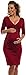 Happy Mama. Women's Maternity Jersey Baby Shower Dress. V-Neck 3/4 Sleeves. 001p (Crimson, 10)