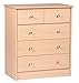 Produktbild Kommode, Sideboard bzw. Anrichte mit 5 Schubladen in Buche Optik aus Spanplatte; Maße (B/T/H) in cm: 60 x 35 x 70
