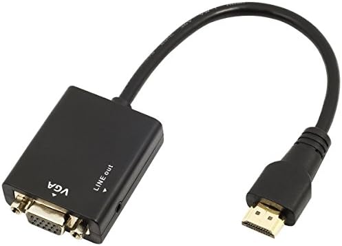 (Black) HDMI to VGA Adapter with Audio Cable Support Raspberry Pi/Xbox/PC/Laptop/Desktop