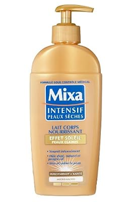 Mixa Intensif Peaux Sèches - Lait Corps Nourrissant Effet Soleil pour Peaux Claires - 250 ml