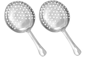 COCKTAIL7 Julep - Colino da cocktail professionale in acciaio inossidabile, set di 2 pezzi Julep Strainer filtro accessorio barista materiale bar