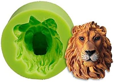 GAOMOJU&amp; Lions Head Silicone Mold Cake Decoration Baking Sugarcraft Tools Polymer Clay Fimo Fondant Making Color Random