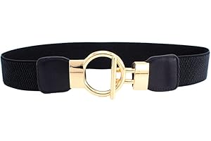 ZYYXB Women Elastic Waistband Wide Waist Belt Buckle Dress Belt Jeans Pants Elastic Belt Elastic Stretch Waist Band Ladies Stretchy Belt