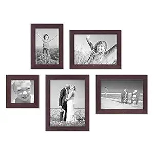 ArtzFolio Wall Photo Frame D273 Dark Brown 6x6-1pc;6x8-1pc;6x10-2pc;8x10-1pc;Set of 5 PCS