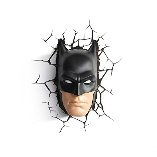 DC Comics Batman Maske Wandlampe 3D Light FX LED Kinderlampe -Nachtlicht für kinder mit automatische Abschaltung und wandaufkleber