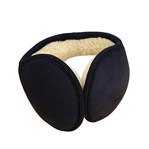 Preisvergleich Produktbild Ohrenschützer Unisex,iSpchen Wildleder Ohrenschützer Adult Folding Dicke Warm Lämmer Ohrenschützer Für Herbst und Winter Navy Blau