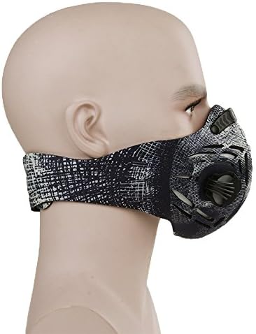 Dustproof Masks Anti Pollen Allergy PM2.5 Fitness Mask for Motorcycle Bicycle Cycling Racing Suitable for All Outdoor Activities (Black Skull)