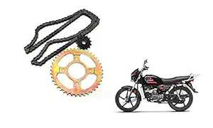 Country Wheels Heavy Duty Chain Sprocket Kit for Hero Splendor Y2K and Splendor Plus (Front Sprocket - 14T, Rear Sprocket - 43T, Roller Chain - 106 Link)