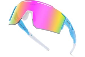 GoHZQ Polarised Sports Sunglasses for Men Womens Polarized Cycling Sunglasses UV400 Protection TR90 Superlight Frame Glasses for Skiing, Running