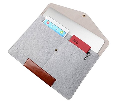 MOT Global 11.6″/13.3″/15.6″ Schmal Leicht Filz Notebook Hüllen Taschen Umschlagart für Laptop Macbook Pro Retina Macbook Air Ultrabook Chromebook Mit einem Beutel für Maus - 2