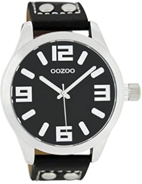 Oozoo  Damenuhr mit Lederband  C1054,schwarz, 46 MM