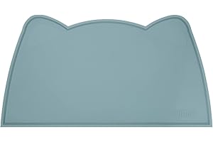 OHMO Napfunterlage für Kleine Hunde und Katze, Unterlage für Katzennapf, rutschfeste Futterunterlage aus Silikon, Wasserdicht, Hellblau 52x30cm