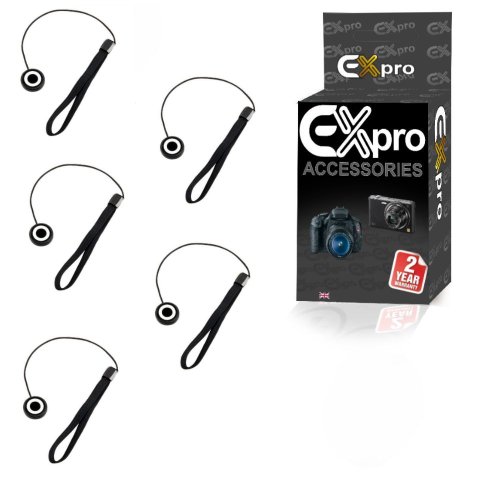 Ex-Pro 62312-5 - Cordones elásticos de sujeción de Tapas de Objetivos para cámaras réflex (5 Unidades)