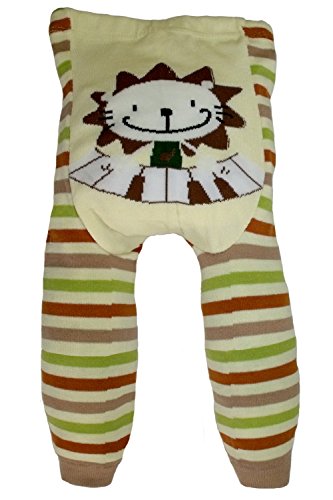 Baby and Toddler Wooly leggings by Dotty Fish boys Cream Musical Lion - 90cm/12-24 months