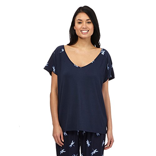 Lounge & Sleep Womens Navy Dragonfly Print Pyjama Top 8
