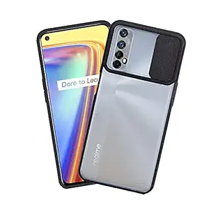 Aviaaz Realme Narzo 20 pro Camera Protection Slider/Shutter Shockproof Matte Translucent Hard Back Case Cover Compatible with Realme Narzo 20 pro (Black)