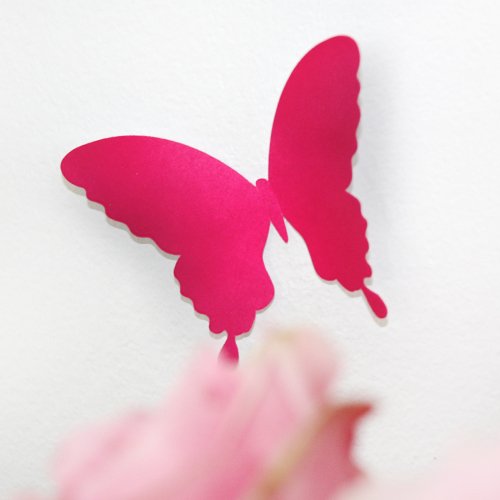 Wandkings 3D Schmetterlinge in PINK, 12 STÜCK im Set mit Klebepunkten - 4