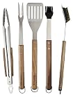 Rustler Grillbesteck 5-Set aus Edelstahl mit langen Holzgriffen aus FSC® 100% Akazie – Bild 1