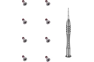 LEFIX 8 vis Torx T5 M2x4.5 pièces compatibles avec DELL XPS 13 2-en-1 7390|XPS 13 2-en-1 9310|XPS 13 2-en-1 9315, vis inférieures de la base, argent, tournevis T5 inclus.