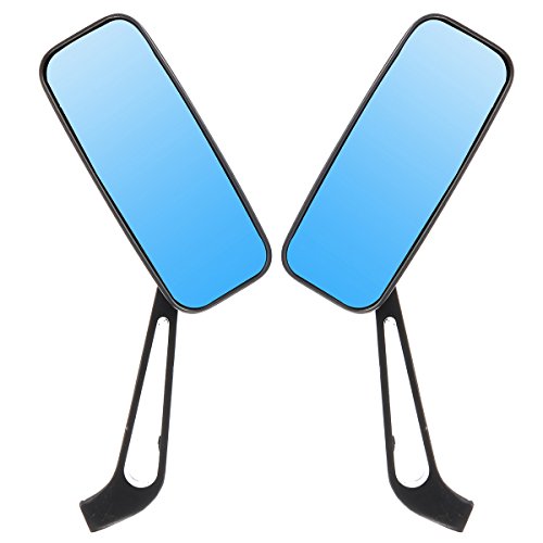 JenNiFer 8mm 10mm Rear View Mirrors Black Short Stem Rectangle For Harley Davidson Dyna/Iron 883/Fatboy