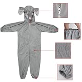 Gleader Tierkostuem Kinder Kleidung mit Elefant - Groesse L Grau -