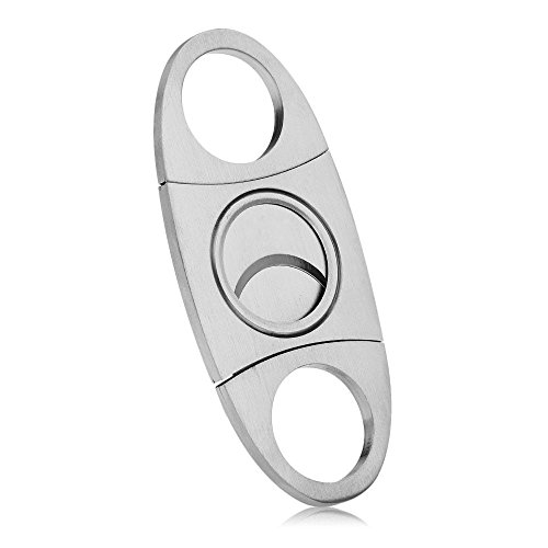 JZK® Rostfreier Stahl Doppelklingen Zigarrenschneider Zigarrenschere Zigarre Schneider Guillotine Werkzeug für die meisten Größe von Zigarren - 2