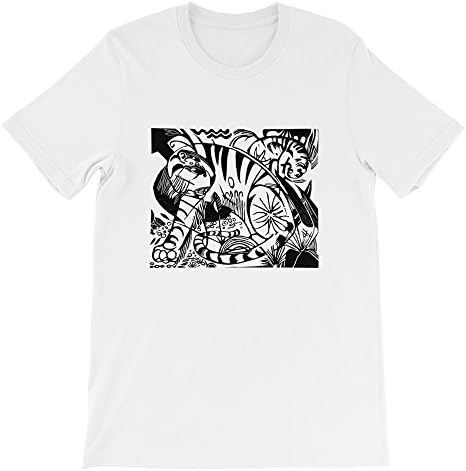 Rocketship Trading Tiger &amp; Cub Woodcut Design 1912, Short-Sleeve Unisex T-Shirt