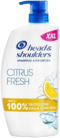 Head & Shoulders Citrus Fresh Shampoo Antiforfora Capelli Grassi 1000ml Flacone con Dosatore. Fino al 100% Protezione dalla Forfora. Clinicamente Testato. Uso Quotidiano. Freschezza agli Agrumi