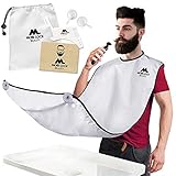 Best Beard Shaving Bib - The Smart Way to Shave - Beard Trimming Apron - Perfect Grooming Gift or Mens Birthday Gift - Includes Free Shaping Comb, Bag, and Grooming E-Book by Mobi Lock