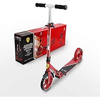 Ferrari Niños Roller City Patinete Plegable para Jóvenes y Niños MAX. 100 kg, Color Negro, Rojo, 145mm